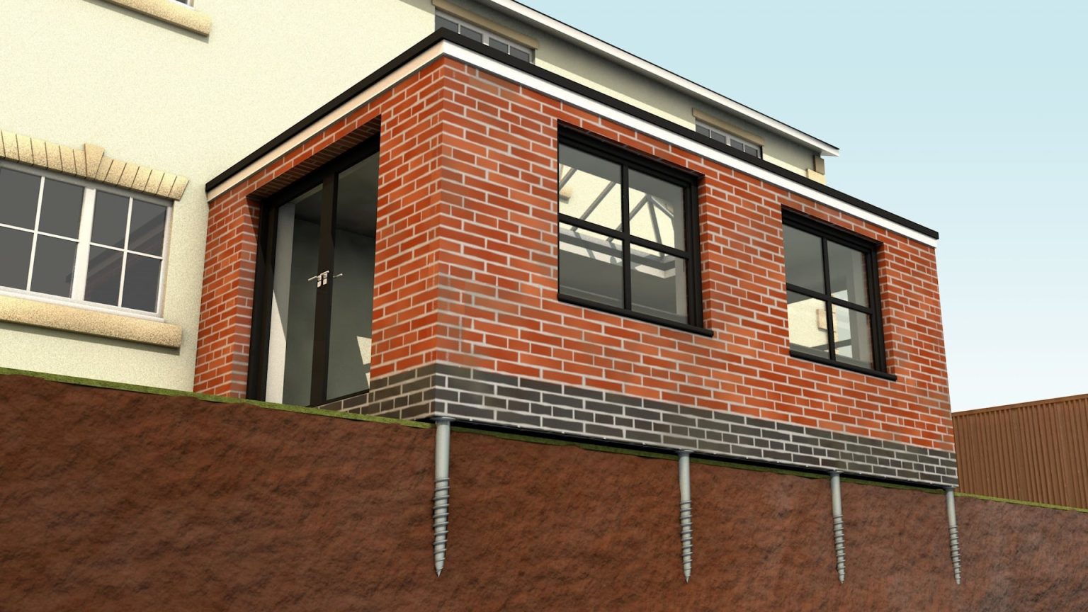 Prefab Wall Extension Conservatory Modular Base & Walls | Prefabricated Home Extension